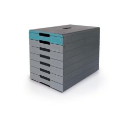   DURABLE Irattároló, műanyag, 7 fiókos, DURABLE "Idealbox pro 7", kék