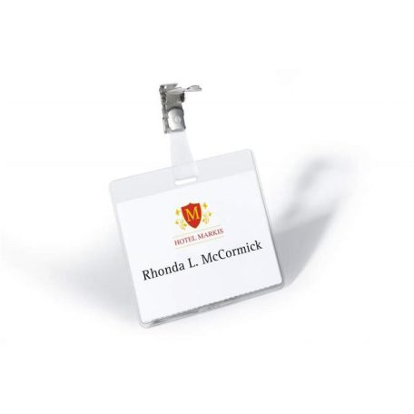 DURABLE Névkitűző, csíptetővel, 60x90mm, DURABLE