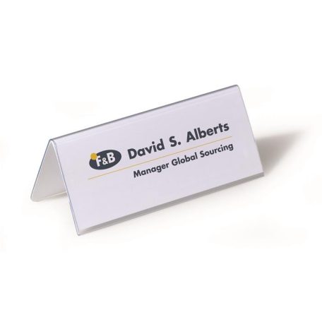 DURABLE Névtábla tartó, asztali, 61/122x150 mm, DURABLE