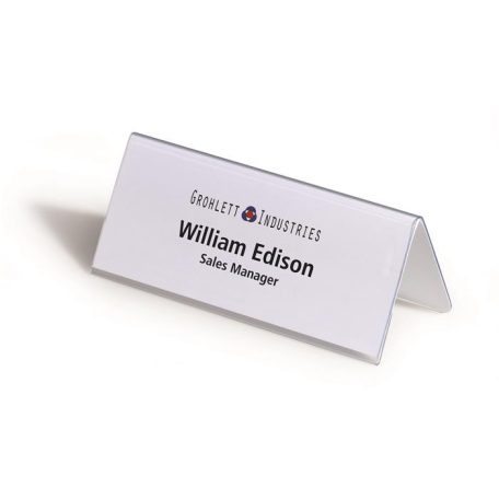 DURABLE Névtábla tartó, asztali, 61/122x150 mm, DURABLE