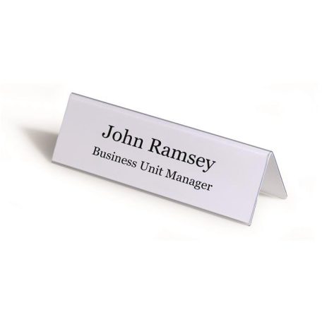 DURABLE Névtábla tartó, asztali, 61/122x210 mm, DURABLE