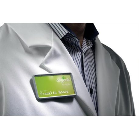 DURABLE Névkitűző, mágnessel, 75x40 mm, DURABLE, fekete