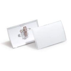   DURABLE Névkitűző, csíptetővel és tűvel, PP, 54x90 mm, DURABLE "CLICK FOLD"