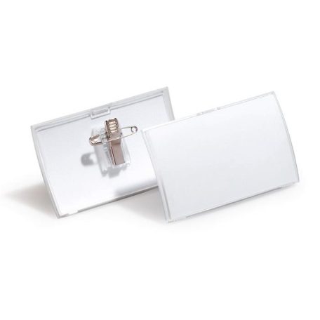 DURABLE Névkitűző, csíptetővel és tűvel, PP, 54x90 mm, DURABLE "CLICK FOLD"