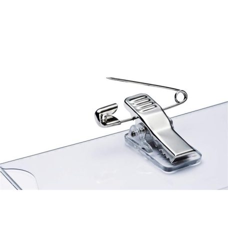 DURABLE Névkitűző, csíptetővel és tűvel, PP, 54x90 mm, DURABLE "CLICK FOLD"