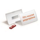 DURABLE Névkitűző, mágneses, 54x90 mm, DURABLE "CLICK FOLD", áttetsző