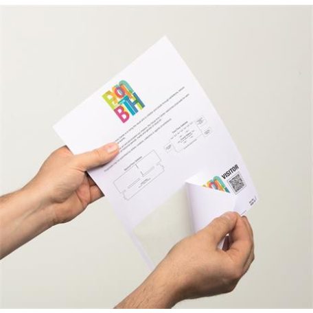 DURABLE Névkitűző, Euro kivágás, 97x86 mm, DURABLE "VISITOR BADGE", fehér