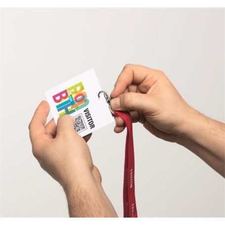 DURABLE Névkitűző, Euro kivágás, 97x86 mm, DURABLE "VISITOR BADGE", fehér