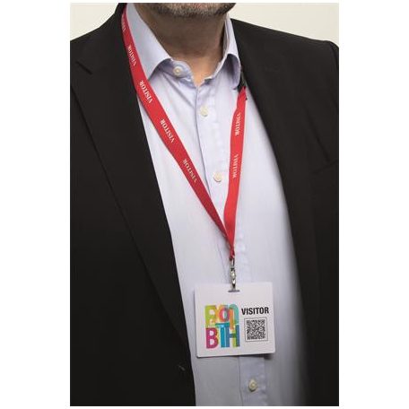 DURABLE Névkitűző, Euro kivágás, 97x86 mm, DURABLE "VISITOR BADGE", fehér