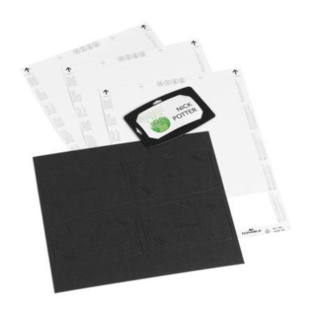 DURABLE Névkitűző, 54x90 mm, újrafeldolgozott karton, DURABLE, fekete