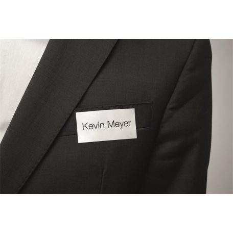 DURABLE Névkitűző, textil, öntapadó, 40x75 mm, DURABLE "Badgefix", fehér