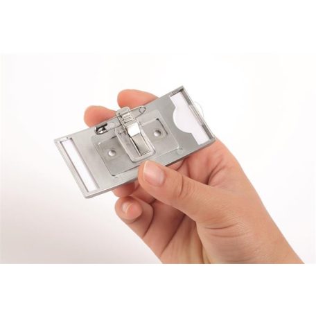 DURABLE Névkitűző, 34x74 mm, mágneses, DURABLE "CLASSIC", ezüst