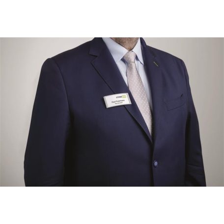 DURABLE Névkitűző, 34x74 mm, mágneses, DURABLE "CLASSIC", ezüst