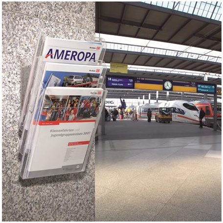 DURABLE Katalógustartó, asztali és fali, A4, 3 rekeszes, DURABLE "Combiboxx", átlátszó