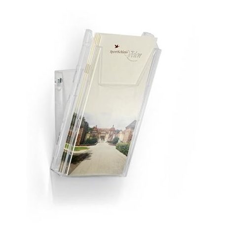 DURABLE Prospektustartó, asztali és fali, álló, 1/3 A4, DURABLE "COMBIBOXX® M", áttetsző