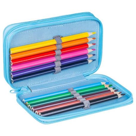 Tolltartó, töltött, 2 emeletes, cipzáras, "Gimboo Jumbo", gamer, kék