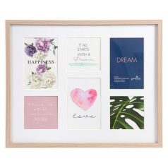   Képkeret, galéria, fa, 3 db 10x10, 3 db 10x15, "Goldbuch Verona", natúr