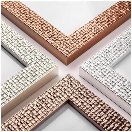 Képkeret, műanyag, 10x15 cm, "Mosaic", rosegold