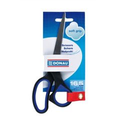   DONAU Olló, irodai, 16,5 cm, DONAU "Soft Grip", fekete-kék