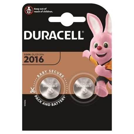 DURACELL Gombelem, CR2016, 2 db, DURACELL