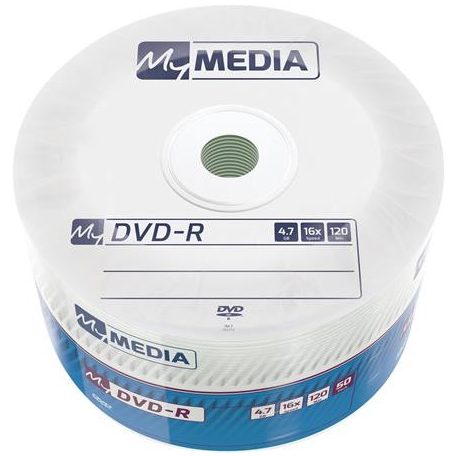 MYMEDIA DVD-R lemez, 4,7 GB, 16x, 50 db, zsugor csomagolás, MYMEDIA (by VERBATIM)