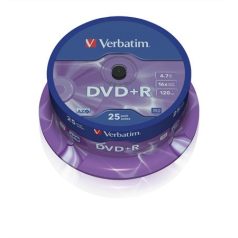   VERBATIM DVD+R lemez, AZO, 4,7GB, 16x, 25 db, hengeren, VERBATIM