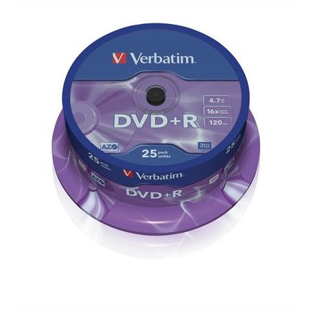 VERBATIM DVD-R lemez, AZO, 4,7GB, 16x, 25 db, hengeren, VERBATIM