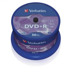   VERBATIM DVD+R lemez, AZO, 4,7GB, 16x, 50 db, hengeren, VERBATIM