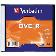   VERBATIM DVD-R lemez, AZO, 4,7GB, 16x, 1 db, vékony tok, VERBATIM