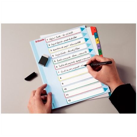 ESSELTE Regiszter, laminált karton, A4 maxi, 1-5, újraírható, ESSELTE