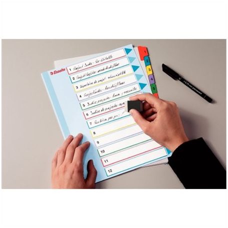 ESSELTE Regiszter, laminált karton, A4 maxi, 1-5, újraírható, ESSELTE