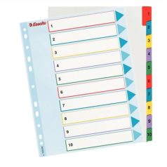   ESSELTE Regiszter, laminált karton, A4 Maxi, 1-10, újraírható, ESSELTE