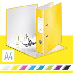   LEITZ Iratrendező, 80 mm, A4, karton, LEITZ "180 Wow", sárga