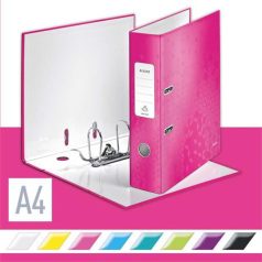   LEITZ Iratrendező, 80 mm, A4, karton, LEITZ "180 Wow", rózsaszín