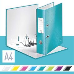   LEITZ Iratrendező, 80 mm, A4, karton, LEITZ "180 Wow", jégkék