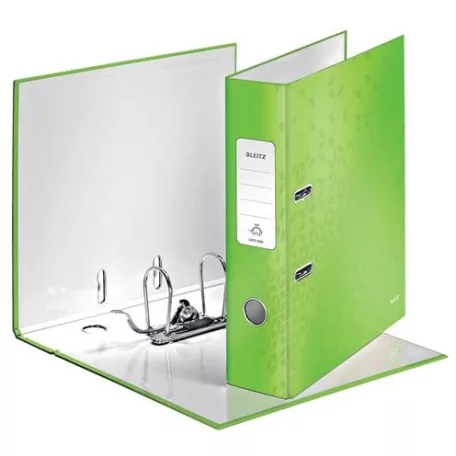 LEITZ Iratrendező, 80 mm, A4, karton, LEITZ "180 Wow", zöld