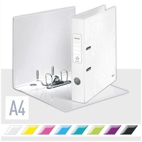 LEITZ Iratrendező, 52 mm, A4, karton, LEITZ "180 Wow", fehér