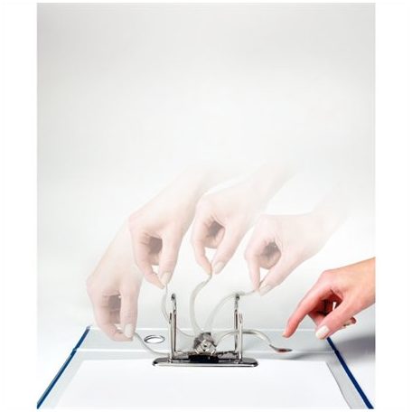 LEITZ Iratrendező, 80 mm, A4, PP/karton, élvédő sínnel, LEITZ "180", piros