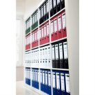 LEITZ Iratrendező, 80 mm, A4, PP/karton, élvédő sínnel, LEITZ "180", piros