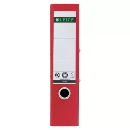 LEITZ Iratrendező, 80 mm, A4, karton, LEITZ "180 Recycle", piros