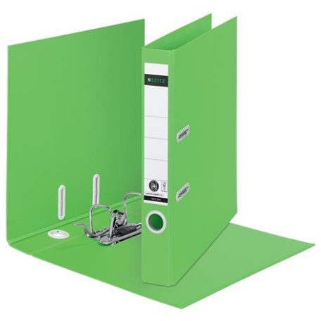 LEITZ Iratrendező, 50 mm, A4, karton, újrahasznosított, LEITZ "180 Recycle", zöld