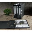 LEITZ Iratrendező, 50 mm, A4, karton, újrahasznosított, LEITZ "180 Recycle", fekete