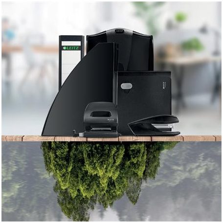 LEITZ Iratrendező, 50 mm, A4, karton, újrahasznosított, LEITZ "180 Recycle", fekete