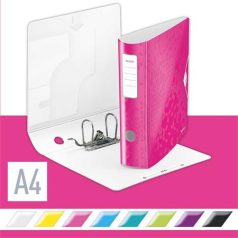   LEITZ Iratrendező, 82 mm, A4, PP, LEITZ "180 Active Wow", rózsaszín