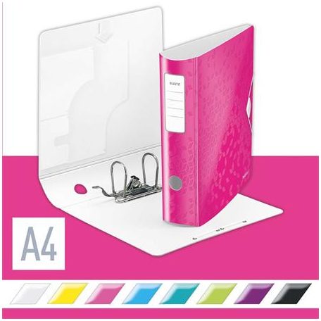 LEITZ Iratrendező, 82 mm, A4, PP, LEITZ "180 Active Wow", rózsaszín