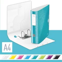   LEITZ Iratrendező, 82 mm, A4, PP, LEITZ "180 Active Wow", jégkék