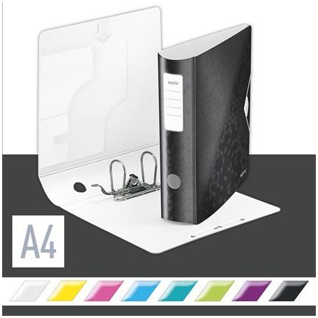 LEITZ Iratrendező, 82 mm, A4, PP, LEITZ "180 Active Wow", fekete