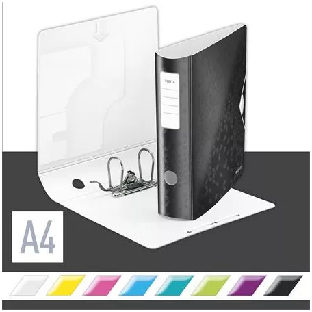 LEITZ Iratrendező, 82 mm, A4, PP, LEITZ "180 Active Wow", fekete
