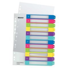   LEITZ Regiszter, műanyag, A4 Maxi, 1-12, LEITZ "Wow"