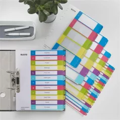   LEITZ Regiszter, műanyag, A4 Maxi, 1-20, LEITZ "Wow"